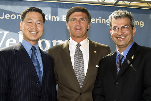 Dr. Kim, Governor Erlich, and Dean Farvardin